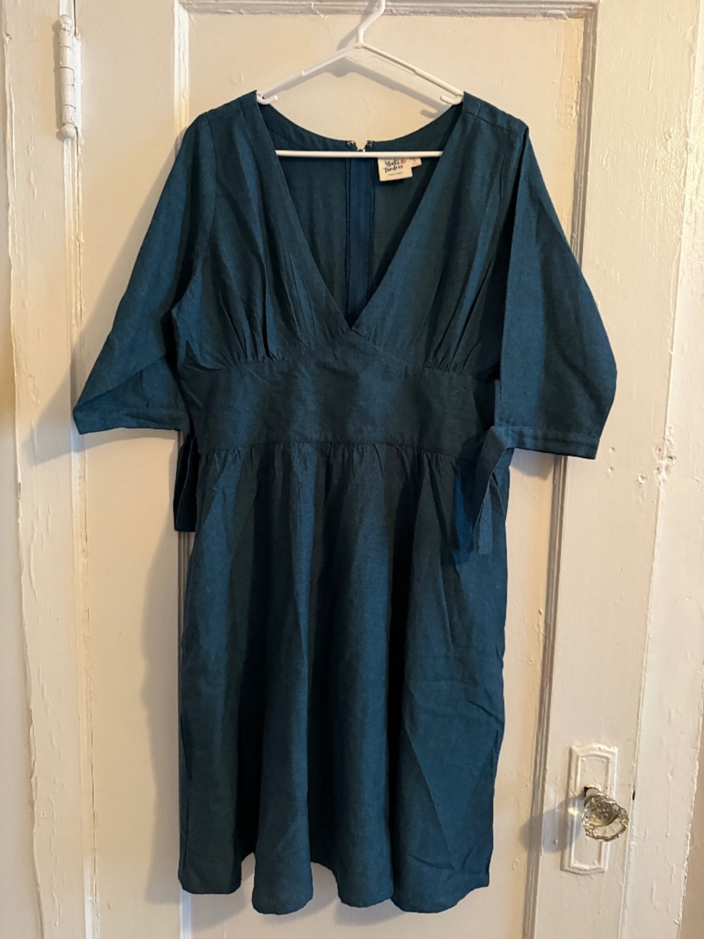 Mata Traders blue tie sleeve dress (L)